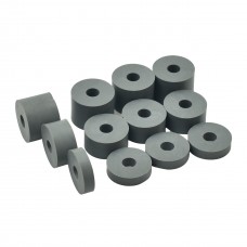 6mm (M6) SOFT Rubber Spacers (20mm diameter) Shore A 45 - Grey