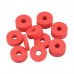 10mm (M10) SUPER SOFT Rubber Spacers/Standoff Washers (32mm diameter) Shore A 38 – Red